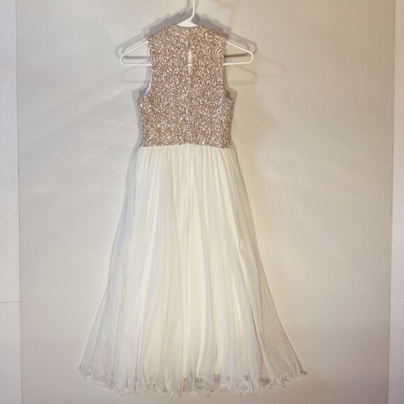 Xtraordinary SZ 10 Formal Pale copper/ivory gown dress Wedding Dance Recital - Picture 3 of 13